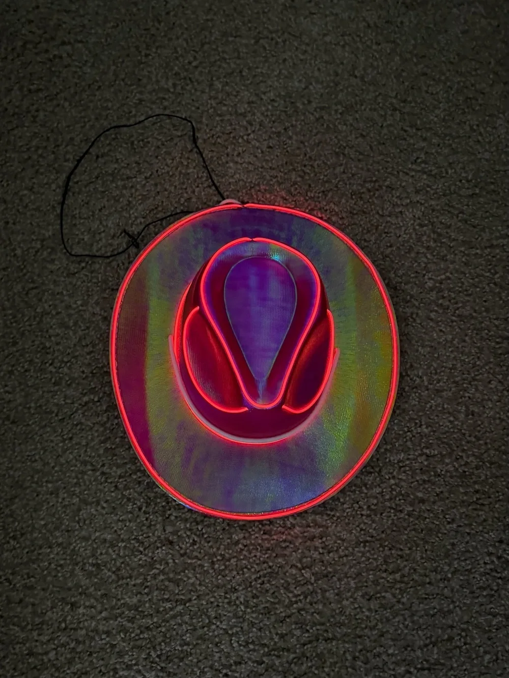 Holographic Pink Cowboy Hat with LED Lighting - VR, AR & Accessories